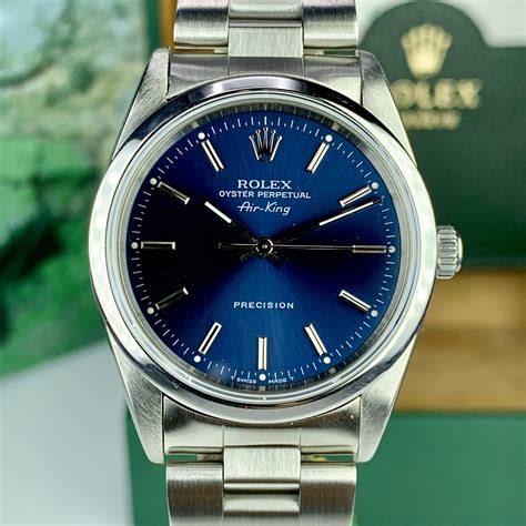 rolex oyster perpetual air king blue|rolex air king price chart.